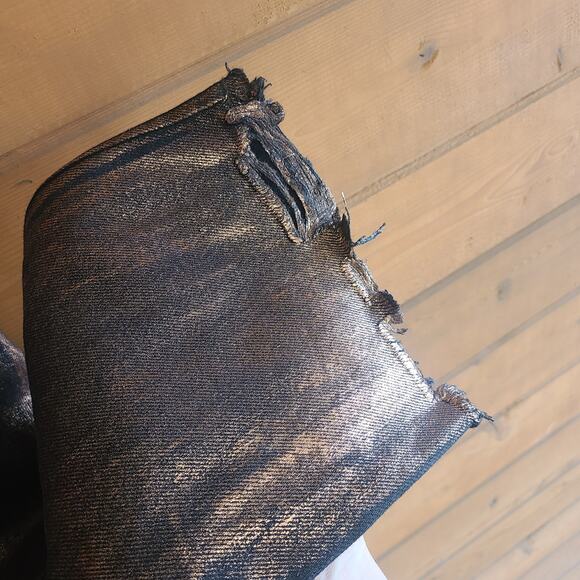 Free People Maggie Coated Crop Mocha Brown Size 26 Metallic Raw Hem Distressed - Picture 5 of 5